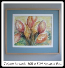 Tulpen fantasie 60B x 50H Aquarel Euro 125,00